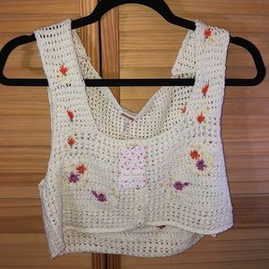 Brand new free people crochet top